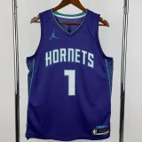 22-23 Hornets BALL #1 Purple Top Quality Hot Pressing NBA Jersey (Trapeze Edition) 飞人版