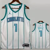 Hornets BALL #1 White Top Quality Hot Pressing NBA Jersey (Trapeze Edition) 飞人版