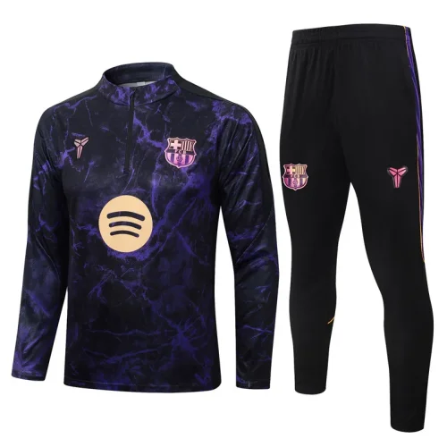 26-27 BAR Black Purple Half Pull Tracksuit # B26099(半拉链)