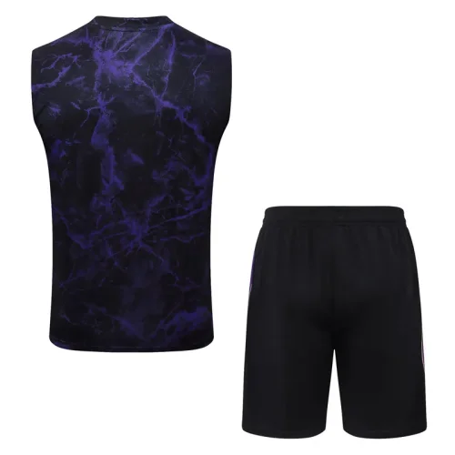26-27 BAR Black Purple Tank top and shorts suit #D26084