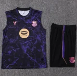26-27 BAR Black Purple Tank top and shorts suit #D26084