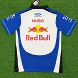 2026 Red Bull White Blue Polo Racing Suit (Football Jersey Size)(有领)