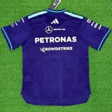 2026 Mercedes Purple T-Shirts Racing Suit (Slim-fit style)(圆领)球员