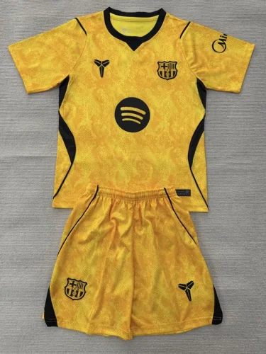 26-27 BAR Yellow Goalkeeper Kids Soccer Jersey