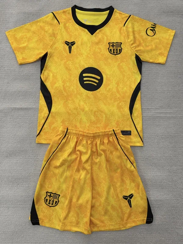 26-27 BAR Yellow Goalkeeper Kids Soccer Jersey