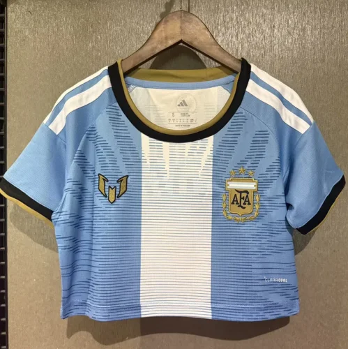 26-27 Argentina Messi Farewell Match Women Cheerleader Shirt (女啦啦短袖)