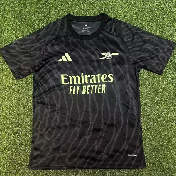 26-27 ARS Black Goalkeeper Fans Soccer Jersey (荧光绿广告)