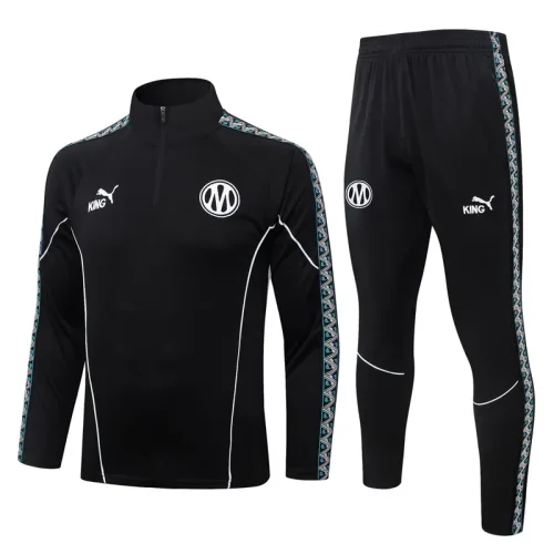 26-27 Marseille Black Half Pull Tracksuit #B26107(半拉链)