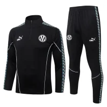 26-27 Marseille Black Half Pull Tracksuit #B26107(半拉链) 26-27 Marseille Black Half Pull Tracksuit #B26107(半拉链)