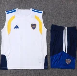 26-27 Boca Juniors White Tank top and shorts suit #D26088