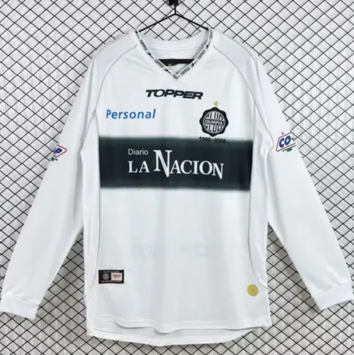 2002 Club Olimpia Home Long Sleeve Retro Soccer Jersey (长袖)