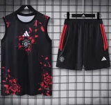 26-27 Man Utd Black Tank top and shorts suit