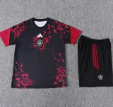26-27 Man Utd Black Training Short Suit