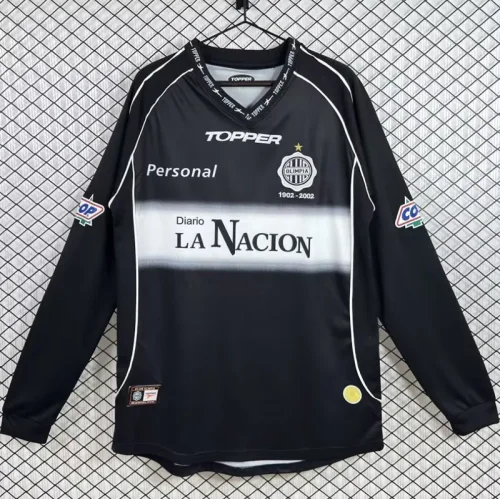 2002 Club Olimpia Away Long Sleeve Retro Soccer Jersey (长袖)