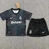26-27 Sporting Lisbon Black Goalkeeper Kids Soccer Jersey
