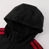 26-27 Man Utd Black Windbreaker Suit (Hoodie)(风衣套装)