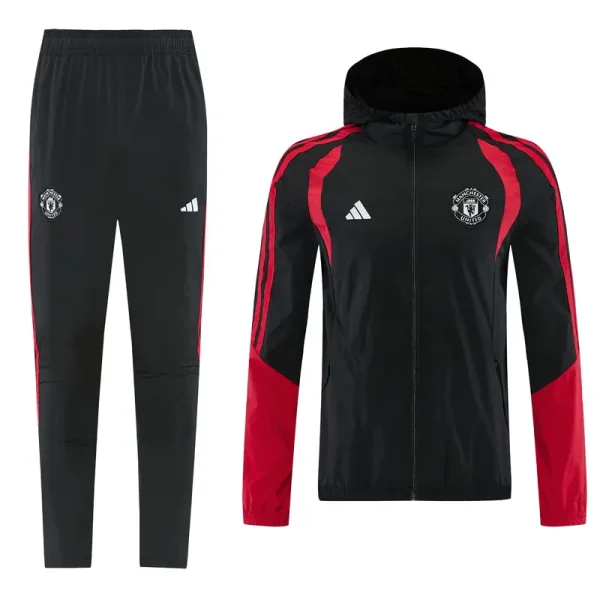 26-27 Man Utd Black Windbreaker Suit (Hoodie)(风衣套装)