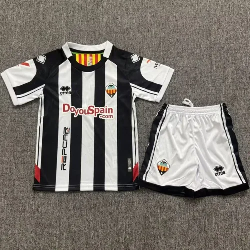 26-27 CD Castellon Home Kids Soccer Jersey