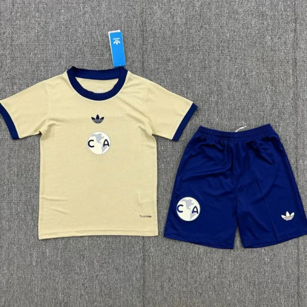 26-27 Club America 110th Anniversary Yellow Kids Soccer Jersey