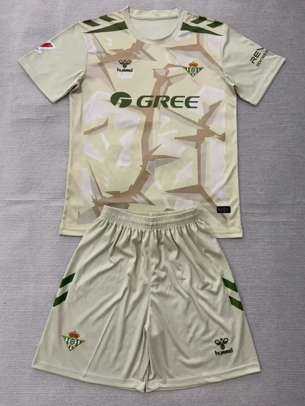 26-27 Real Betis Khaki Goalkeeper Kids Soccer Jersey
