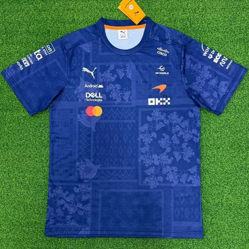2026 McLaren Royal blue T-Shirts Racing Suit (Slim-fit style)圆领球员