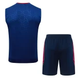 26-27 BAR Fancy blue Tank top and shorts suit #D26095