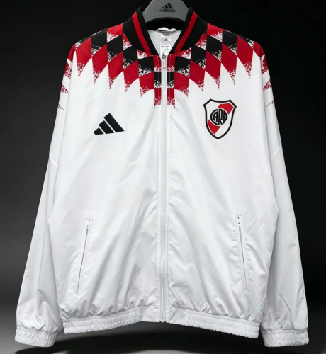 2026 River Plate Retro Diamond Windbreaker Jacket Football Pre-Match Coat