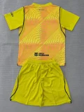 26-27 BAR Yellow Goalkeeper Kids Soccer Jersey