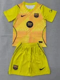 26-27 BAR Yellow Goalkeeper Kids Soccer Jersey