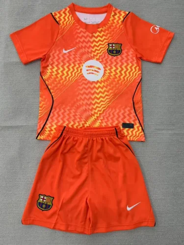 26-27 BAR Orange Goalkeeper Kids Soccer Jersey