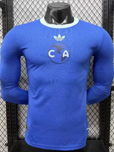 26-27 Club America 110th Blue Long Sleeve Player Version Soccer Jersey (长袖球员)