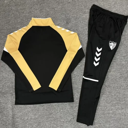 26-27 Malaga Black Half Pull Tracksuit (Pants Have Pocket)(半拉链)