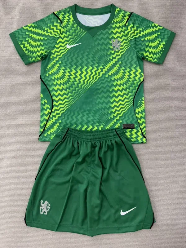 26-27 CHE Green Goalkeeper Kids Soccer Jersey