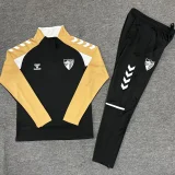 26-27 Malaga Black Half Pull Tracksuit (Pants Have Pocket)(半拉链)