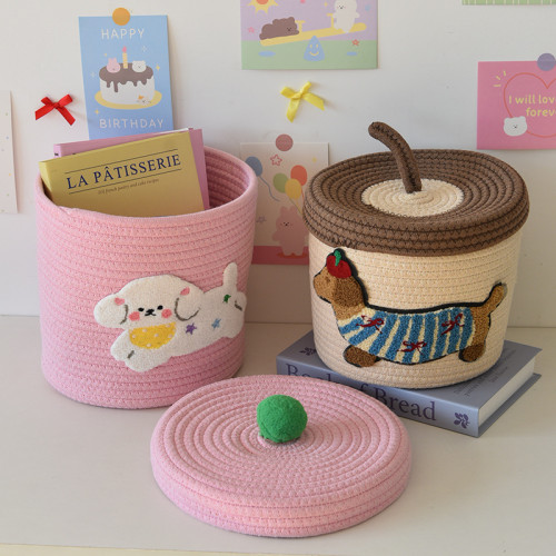 Desktop Snack Storage Basket Creative Home Storage Box Living Room Miscellaneous Woven Storage Basket Dormitory Sorting Bucket