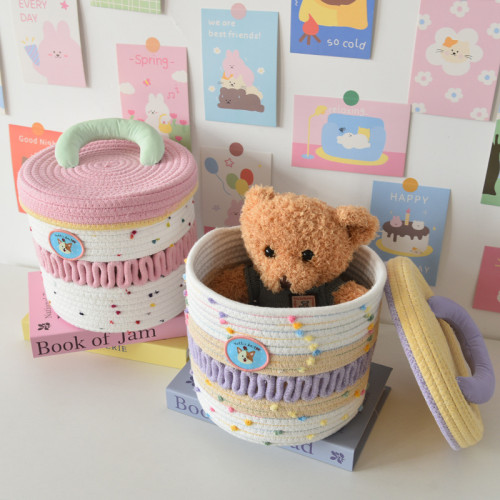 Woven Storage Basket Desktop Miscellaneous Toy Storage Basket Living Room Dormitory Decoration Storage Box