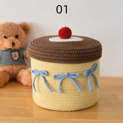 Desktop Snack Storage Basket Creative Home Storage Box Living Room Miscellaneous Woven Storage Basket Dormitory Sorting Bucket