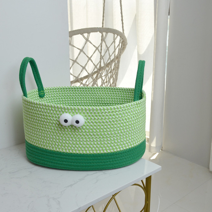 Desktop Storage Basket Cotton Thread Braid Storage Basket Handbag