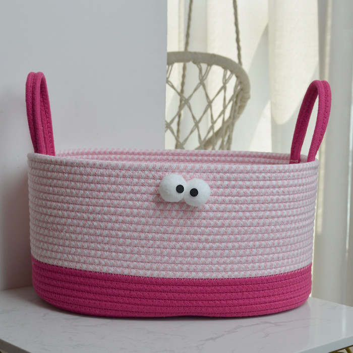 Desktop Storage Basket Cotton Thread Braid Storage Basket Handbag