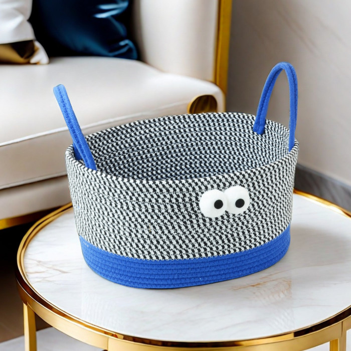Desktop Storage Basket Cotton Thread Braid Storage Basket Handbag