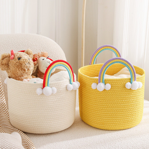 Rainbow Handle Storage Basket Portable Underwear Storage Box Children's Toy Storage Basket Cosmetic Storage Box