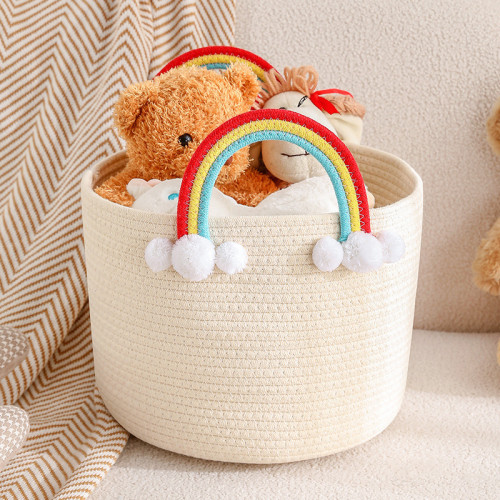 Rainbow Handle Storage Basket Portable Underwear Storage Box Children's Toy Storage Basket Cosmetic Storage Box
