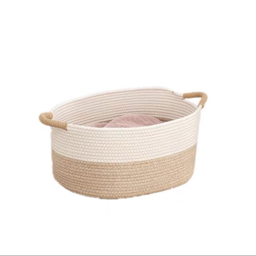 Cotton rope woven storage basket large capacity storage basket household debris children's toys woven storage basket