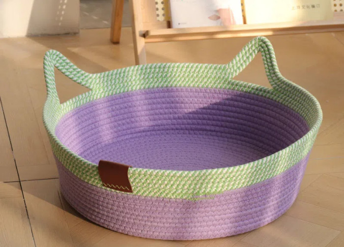 Cotton Rope Woven Cat Basket Nest Can Be Washed and Available for All Seasons
