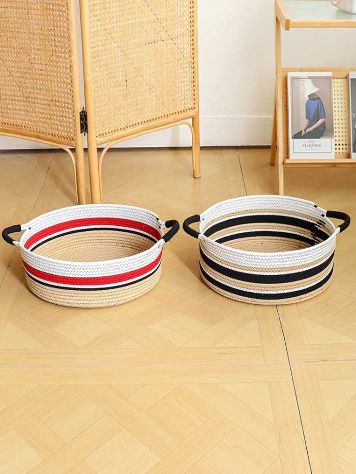 Cotton Rope Woven Basket Cat Nest Summer Cat Bed Scratch Board Washable Pet Supplies