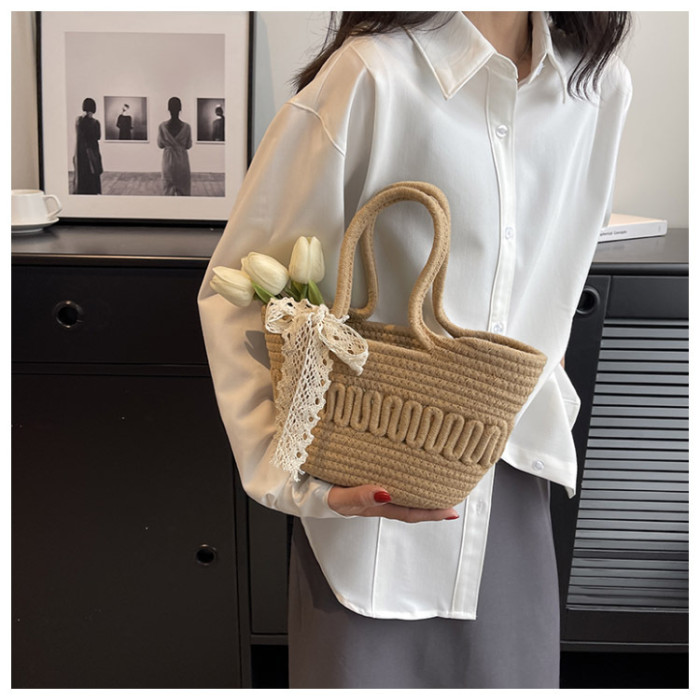 Cotton Rope Braided Tote Bag Handbag Environmentally Friendly Bag