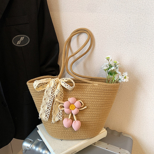Cotton Rope Braided Large Capacity Women's Tote Bag