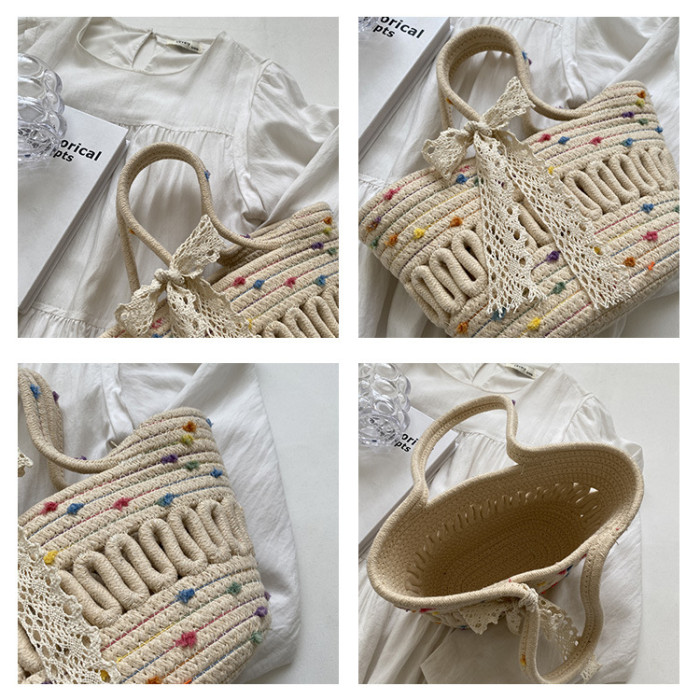Cotton Rope Braided Tote Bag Handbag Environmentally Friendly Bag