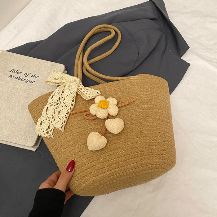 Cotton Rope Braided Large Capacity Women's Tote Bag