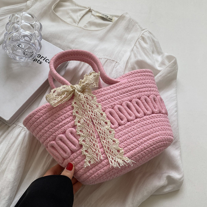 Cotton Rope Braided Tote Bag Handbag Environmentally Friendly Bag
